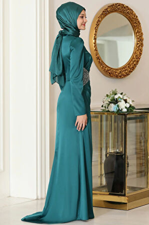 Efsun Tesettür Abiye Zümrüt