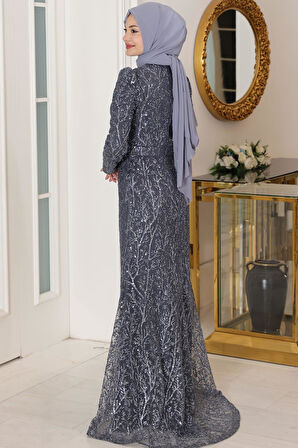 Tuana Tesettür Abiye Antrasit