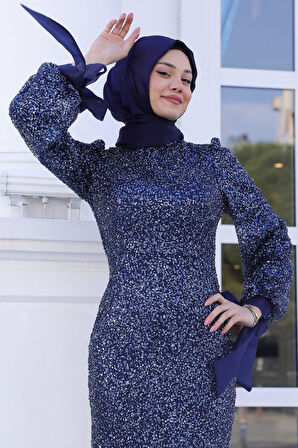 Şimal Tesettür Abiye Lacivert