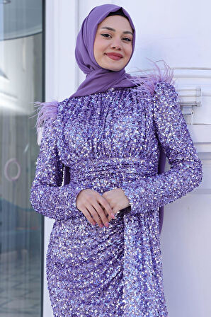 Şura Tesettür Abiye Lavanta