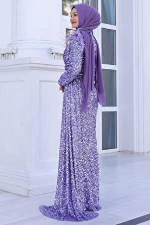 Şura Tesettür Abiye Lavanta