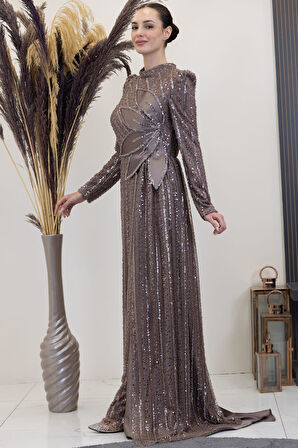 Bergüzar Tesettür Abiye Vizon