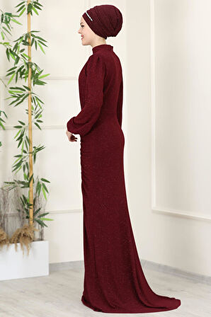 Rüya Tesettür Abiye Bordo