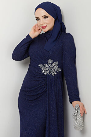 Gözde Tesettür Abiye Lacivert