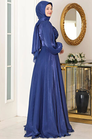 Bahar Tesettür Abiye Lacivert