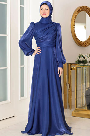 Bahar Tesettür Abiye Lacivert