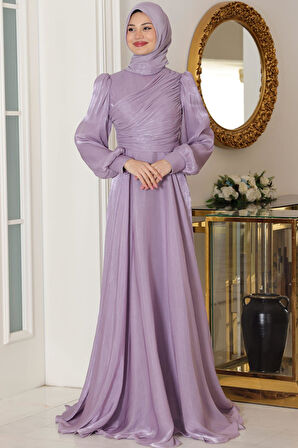 Bahar Tesettür Abiye Lila