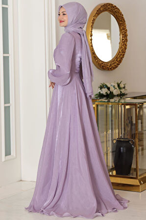 Bahar Tesettür Abiye Lila
