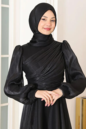 Bahar Tesettür Abiye Siyah