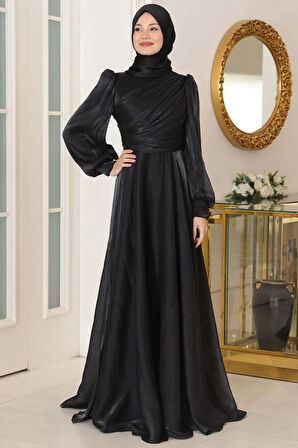 Bahar Tesettür Abiye Siyah
