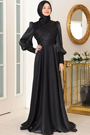 Bahar Tesettür Abiye Siyah