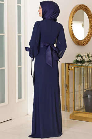 Firuze Tesettür Abiye Lacivert