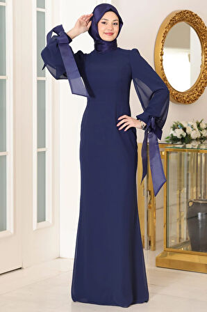 Firuze Tesettür Abiye Lacivert