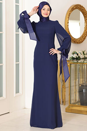 Firuze Tesettür Abiye Lacivert