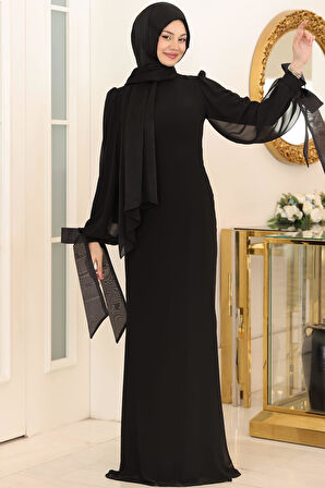 Firuze Tesettür Abiye Siyah