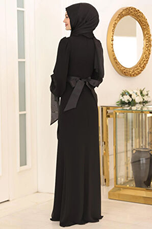 Firuze Tesettür Abiye Siyah