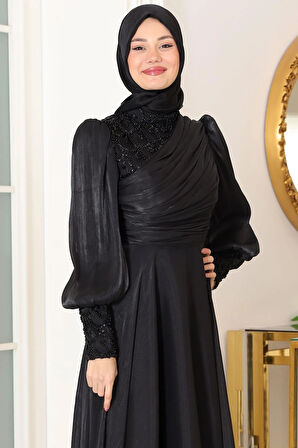 Yağmur Tesettür Abiye Siyah