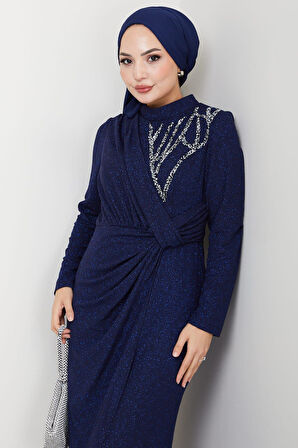 Eylül Tesettür Abiye Lacivert