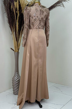 Asude Tesettür Abiye Gold