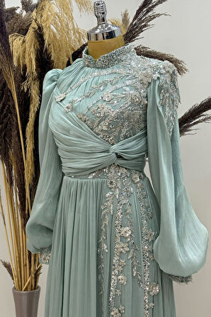 Rengin Tesettür Abiye Mint