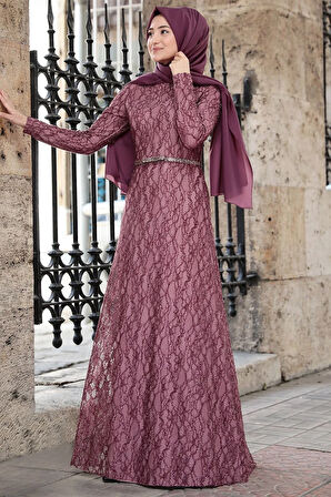İpek Tesettür Abiye Lila