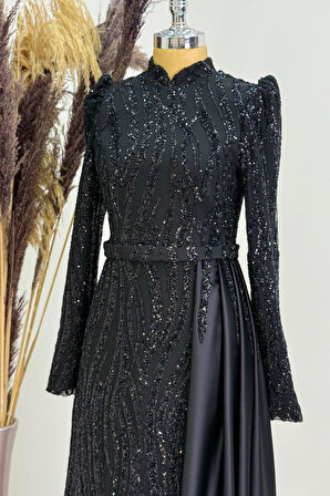 Eslina Tesettür Abiye Siyah