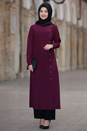 Rümeysa Tesettür Takım Mürdüm