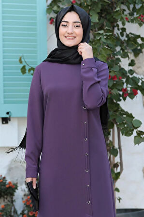 Rümeysa Tesettür Takım Mor