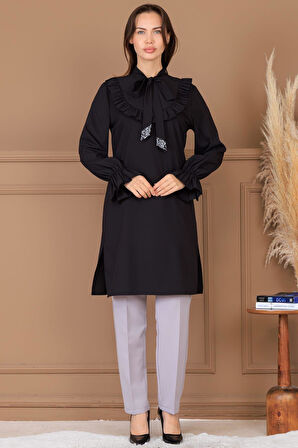 Asil Tesettür Tunik Siyah