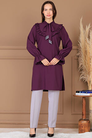 Asil Tesettür Tunik Mürdüm