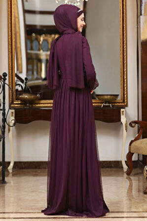 Efsane Tesettür Abiye Mor