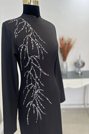 Bahar Tesettür Abiye Siyah