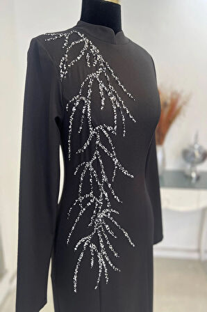 Bahar Tesettür Abiye Siyah