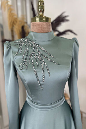 Mina Tesettür Abiye Mint