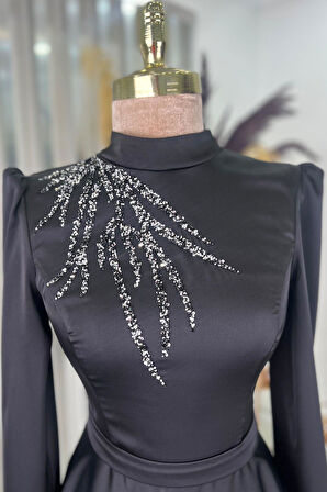 Mina Tesettür Abiye Siyah