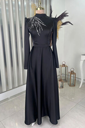 Mina Tesettür Abiye Siyah