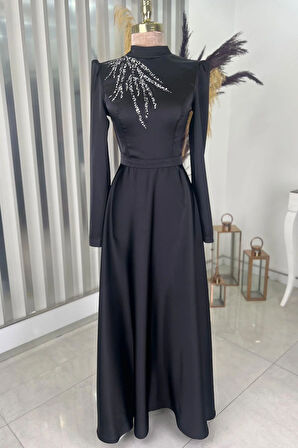 Mina Tesettür Abiye Siyah