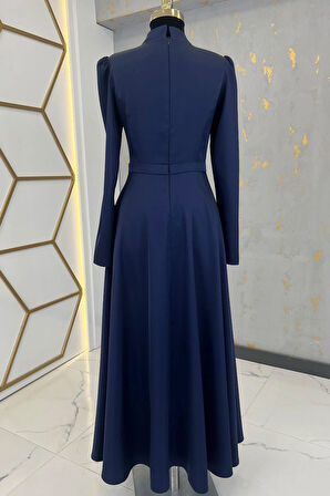 Mina Tesettür Abiye Lacivert