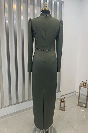 Sare Tesettür Abiye Haki