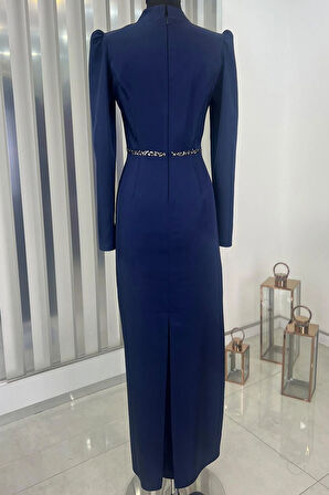 Sare Tesettür Abiye Lacivert