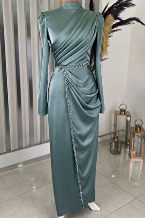 Sare Tesettür Abiye Mint