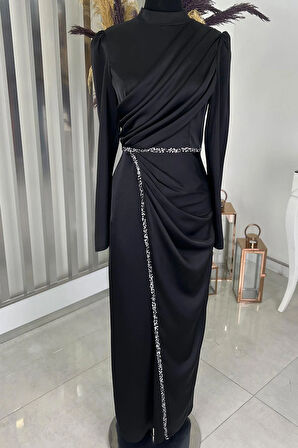 Sare Tesettür Abiye Siyah