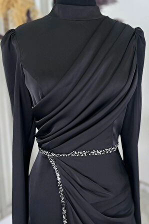 Sare Tesettür Abiye Siyah