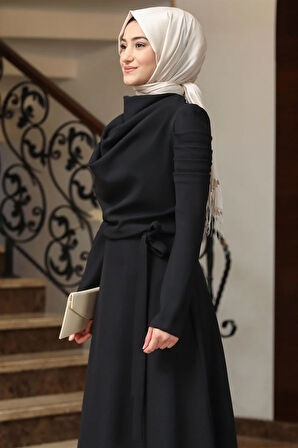 Kardelen Tesettür Elbise Siyah