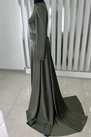 Ceyla Kuyruklu Tesettür Abiye Haki