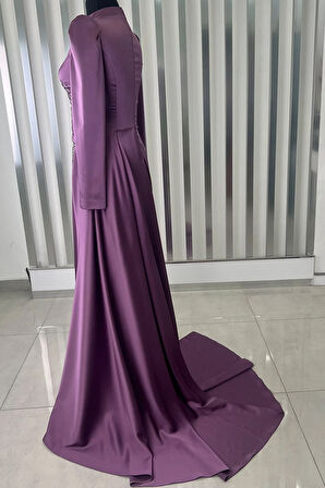 Ceyla Kuyruklu Tesettür Abiye Lila