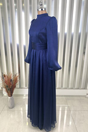 Afra Tesettür Abiye Lacivert