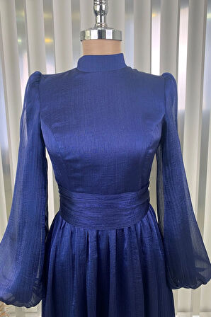 Afra Tesettür Abiye Lacivert