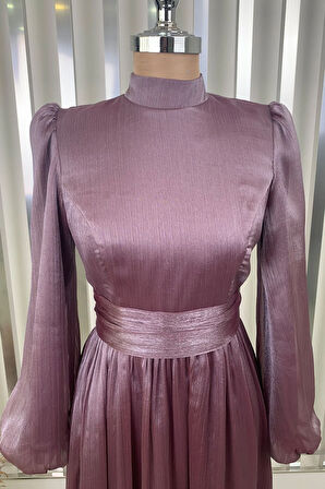 Afra Tesettür Abiye Lila