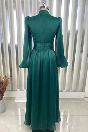 Afra Tesettür Abiye Zümrüt